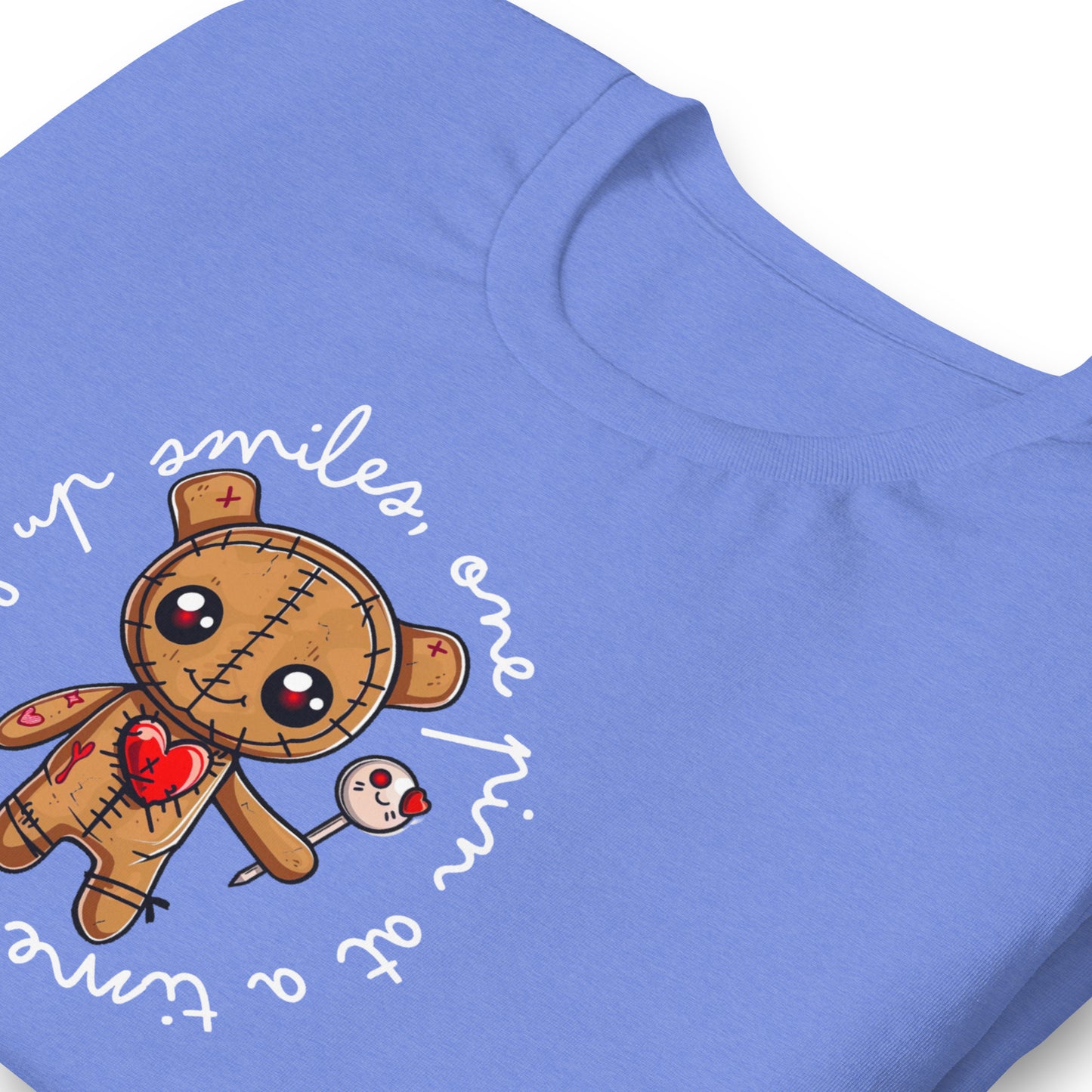 Voodoo Doll Quote: "Stitching up smiles one pin at a time" Unisex T-shirt