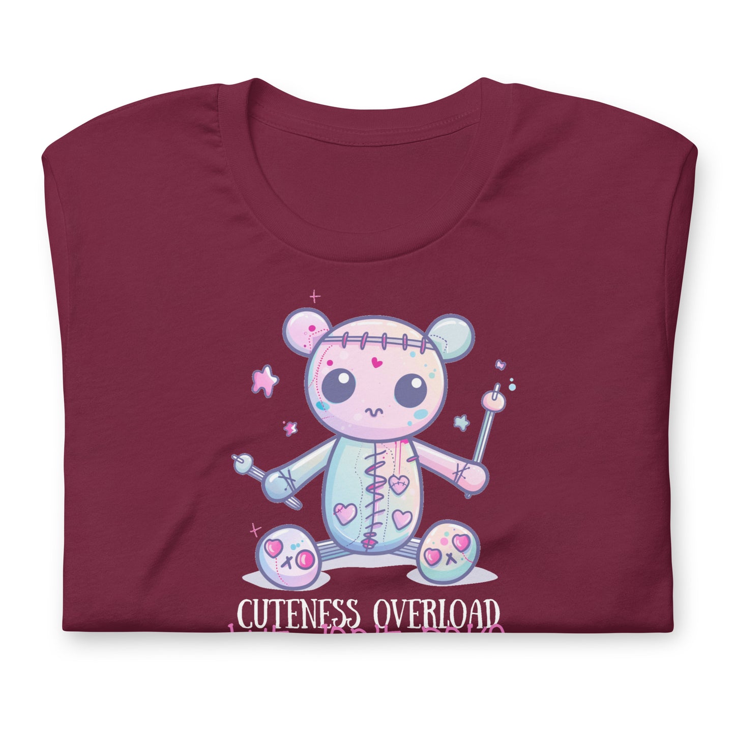 Voodoo Doll Quote: "Cuteness overload but don't poke" Unisex t-shirt