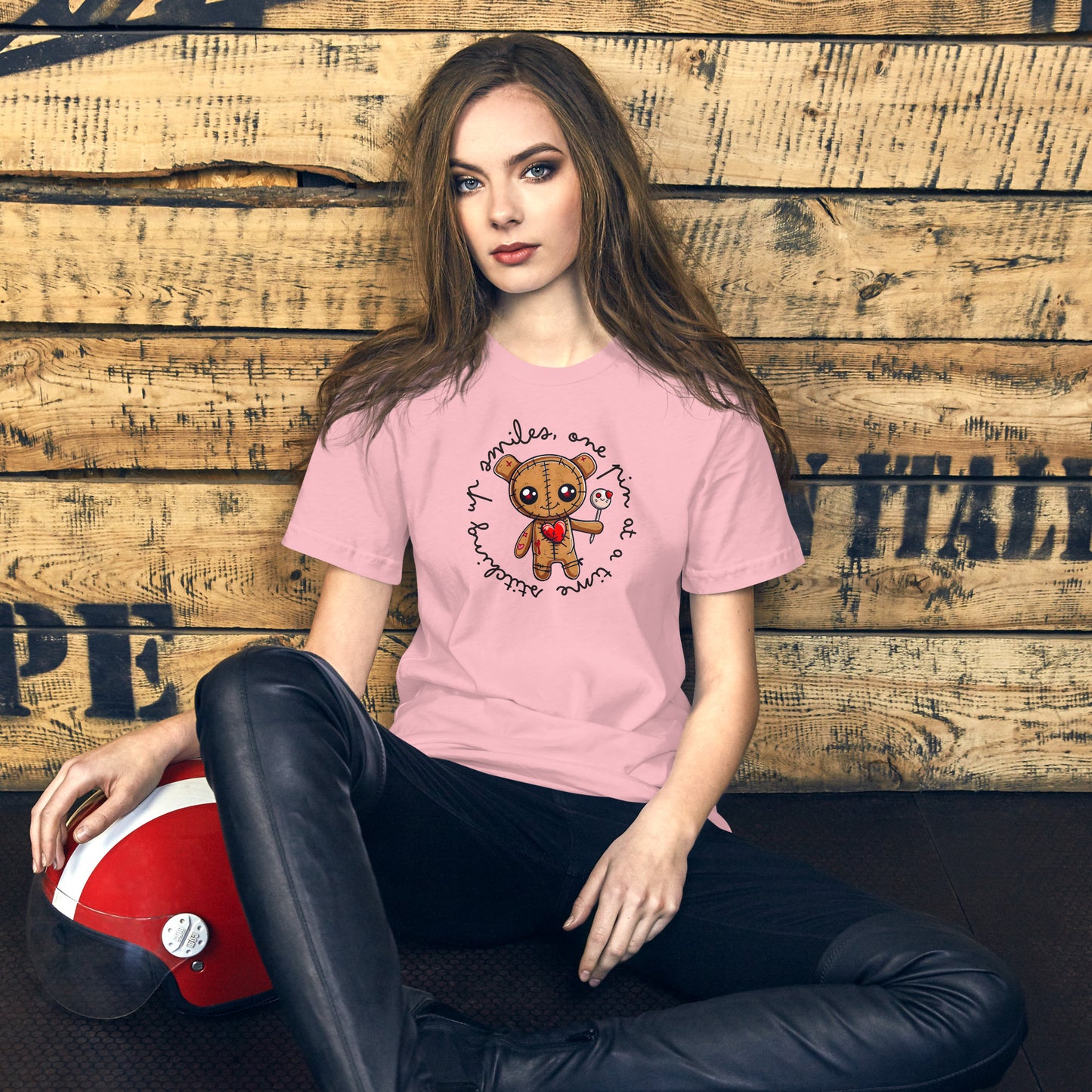 Voodoo Doll Quote: "Stitching up smiles one pin at a time" Unisex T-shirt