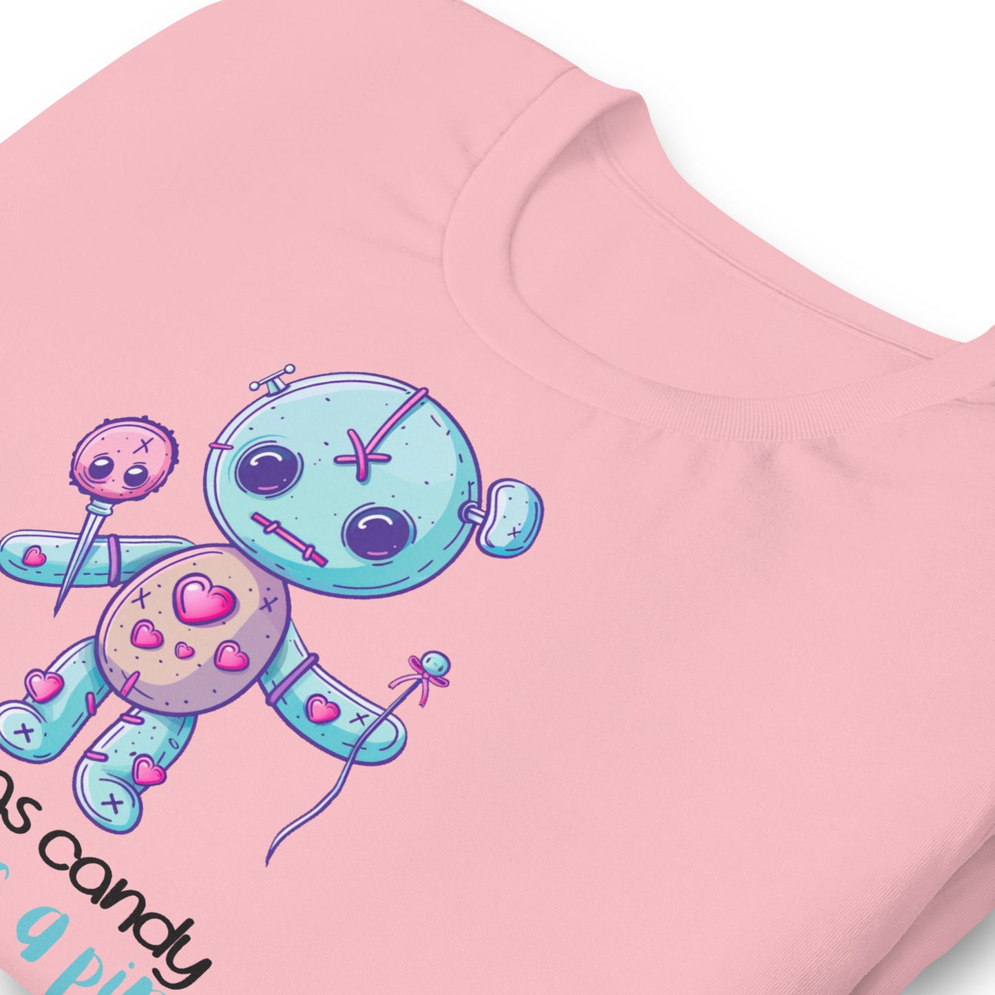 Voodoo Doll Quote: "Sweet as candy sharp as a pin" Unisex t-shirt