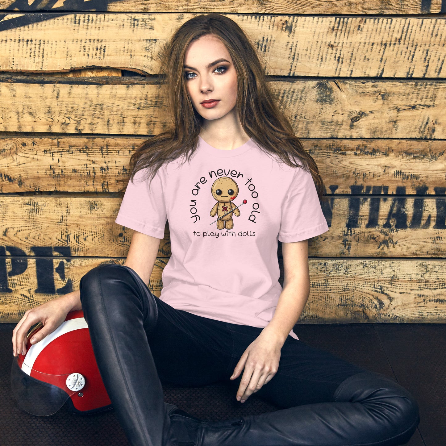 Voodoo Doll Quote: "You are never too old to play with dolls" Unisex T-shirt
