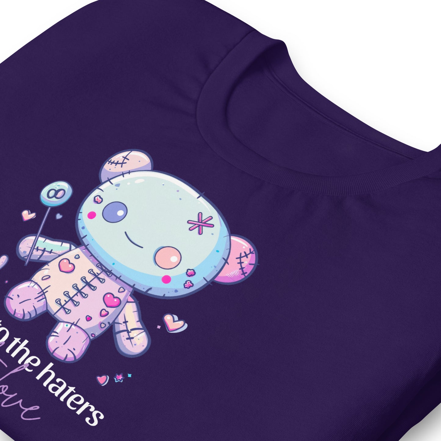 Voodoo Doll Quote: "Stick it to the haters with love" Unisex t-shirt