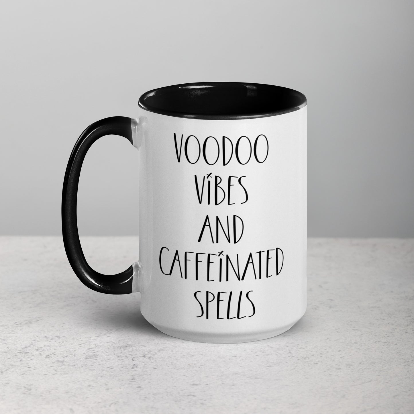 Voodoo Doll Coffee Mug: "Voodoo vibes and caffeinated spells"