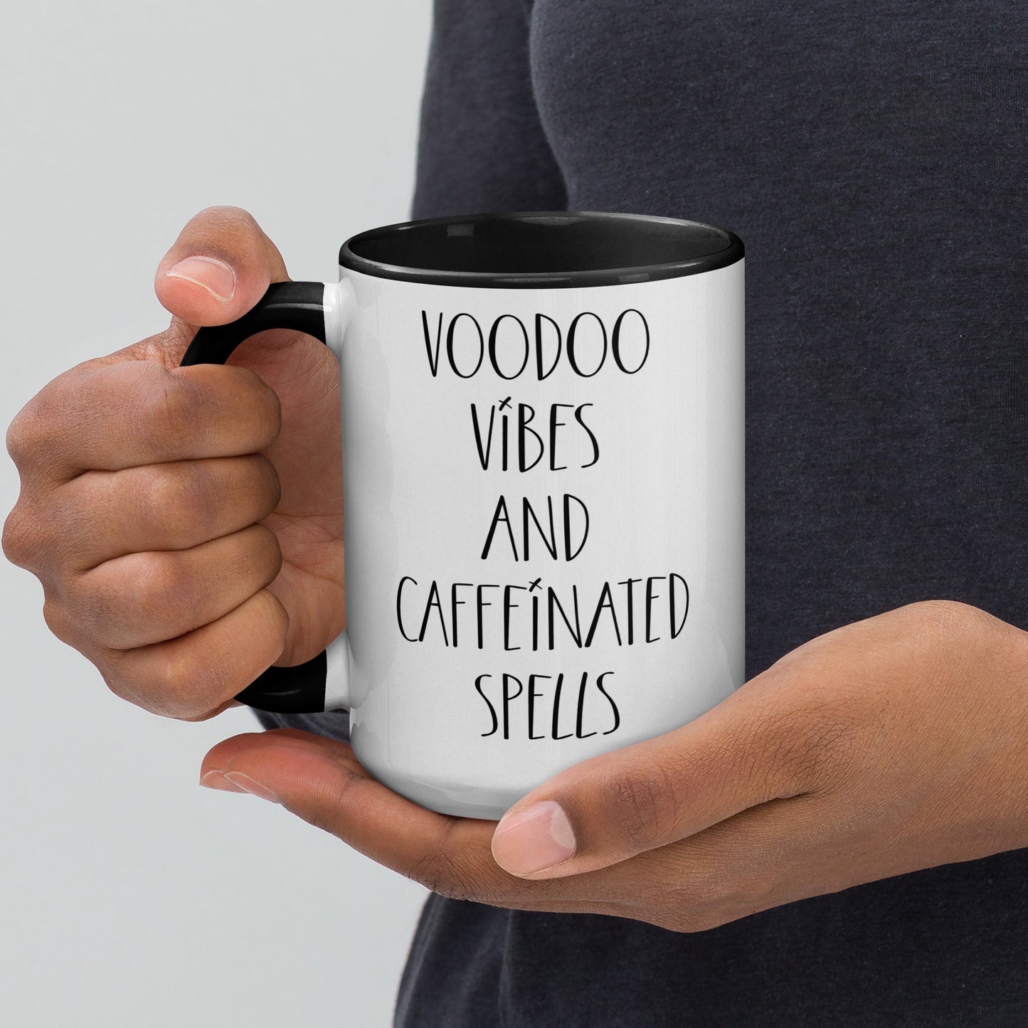 Voodoo Doll Coffee Mug: "Voodoo vibes and caffeinated spells"