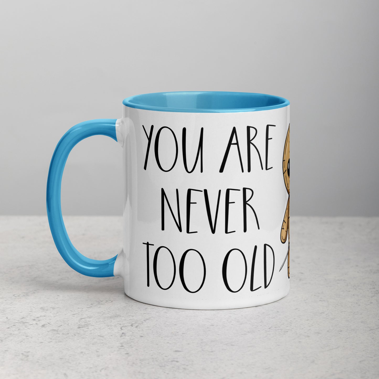 Voodoo Doll Coffee Mug: "You are never too old to play with dolls"
