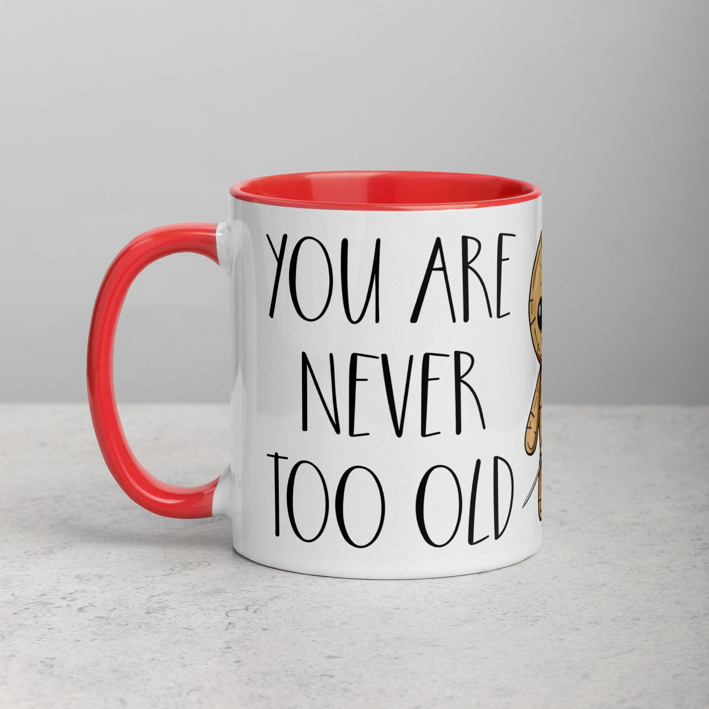 Voodoo Doll Coffee Mug: "You are never too old to play with dolls"