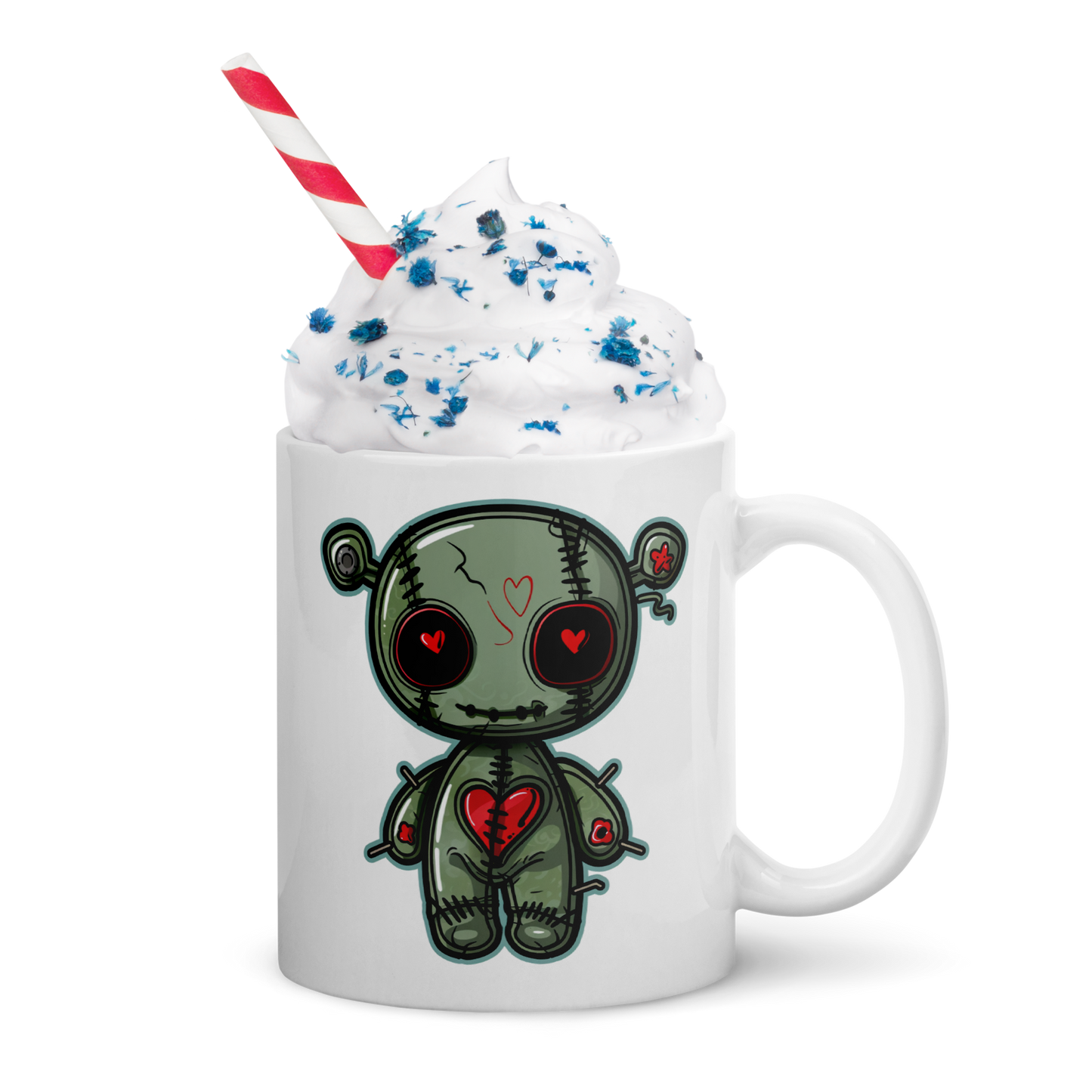 Voodoo Doll Coffee Mug: "Sip, stitch, and summon the magic within"