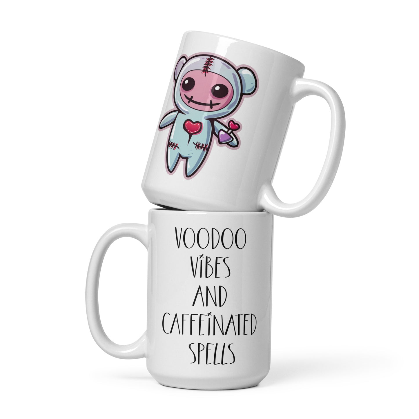 Voodoo Doll Coffee Mug: "Voodoo vibes and caffeinated spells"
