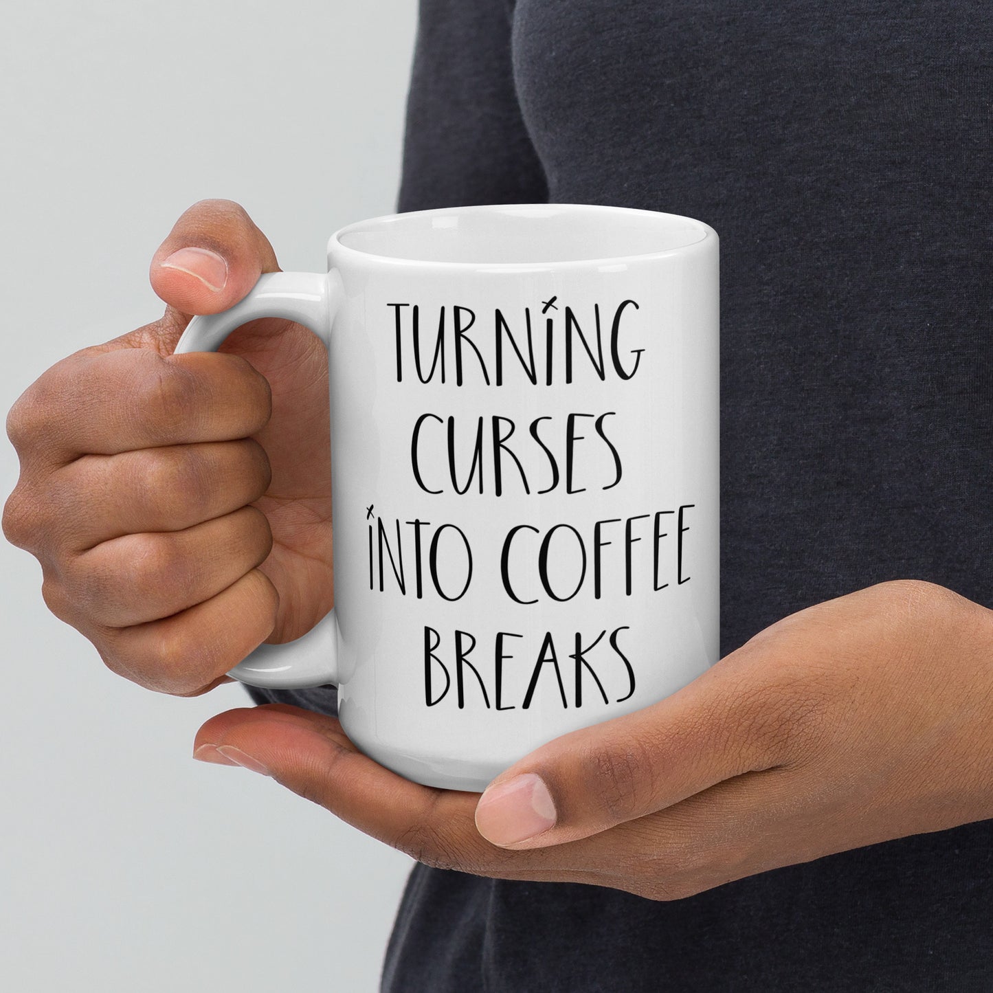 Voodoo Doll Coffee Mug: "Turning curses into coffee breaks"