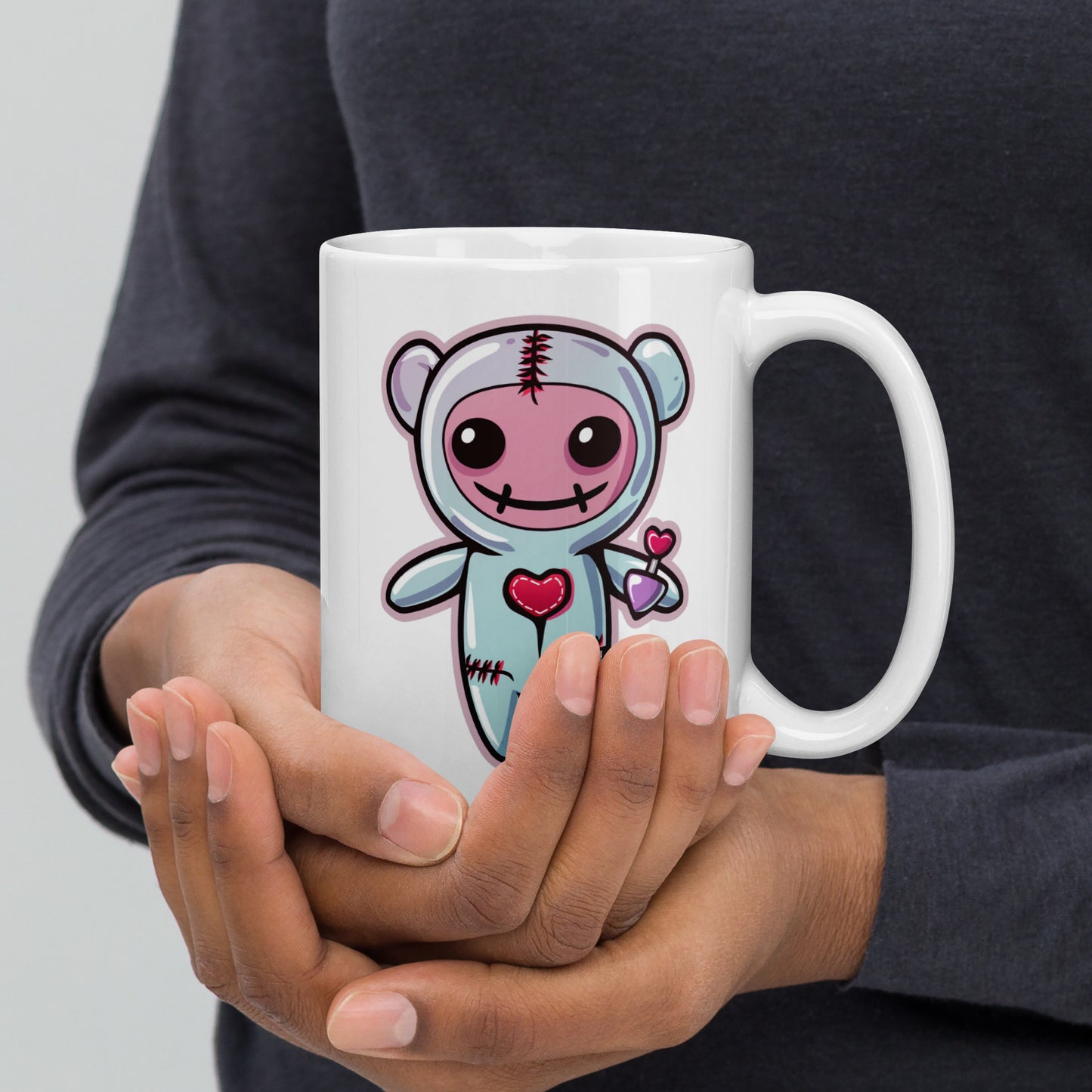 Voodoo Doll Coffee Mug: "Voodoo vibes and caffeinated spells"