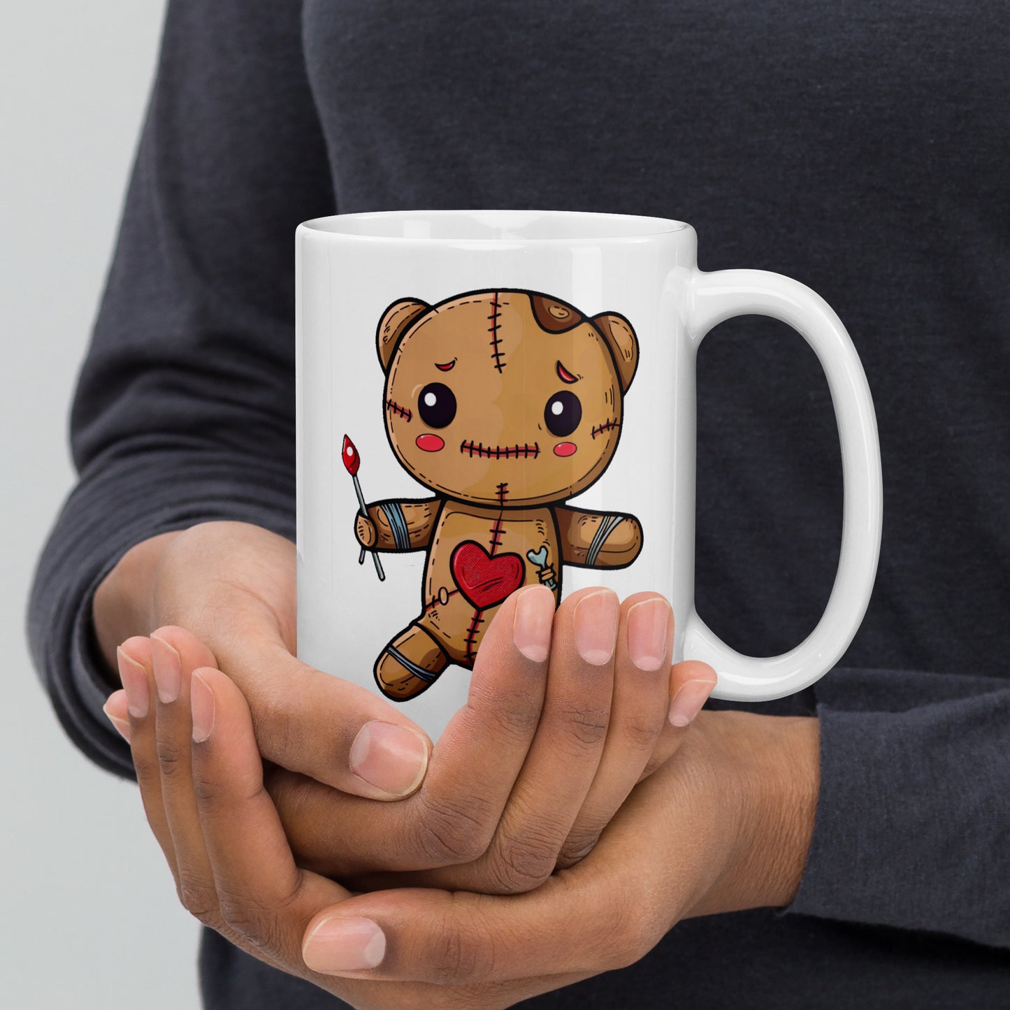 Voodoo Doll Coffee Mug: "Turning curses into coffee breaks"