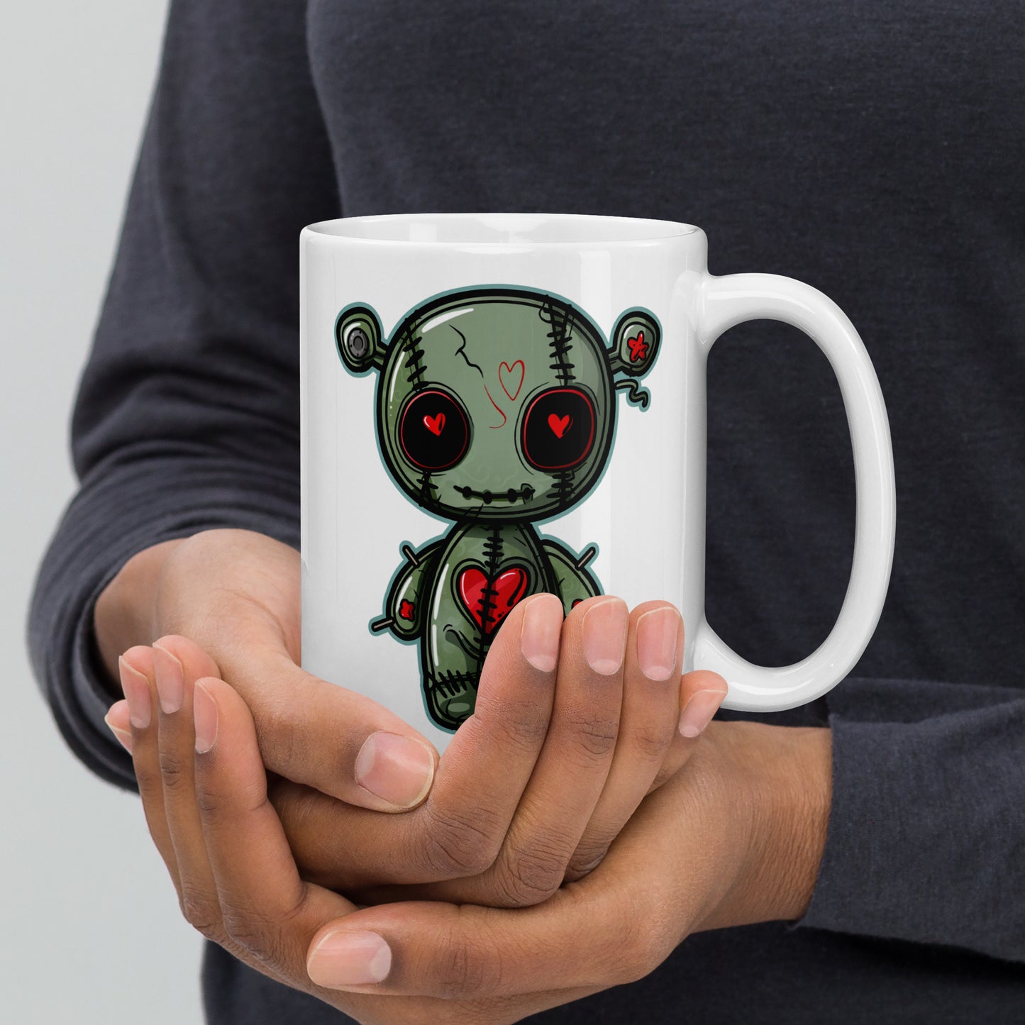 Voodoo Doll Coffee Mug: "Sip, stitch, and summon the magic within"