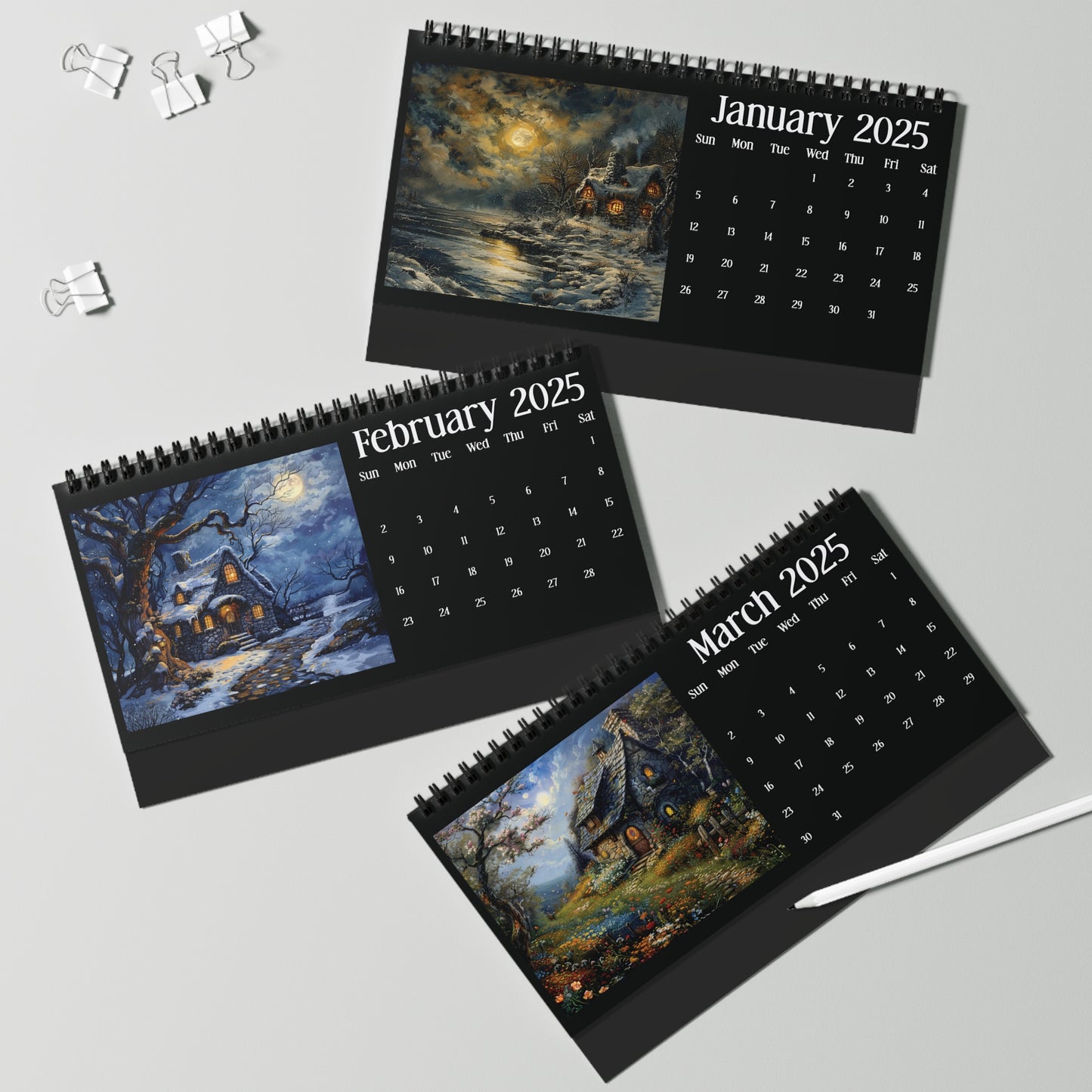 2025 Seasons of Cottages Desk Calendar