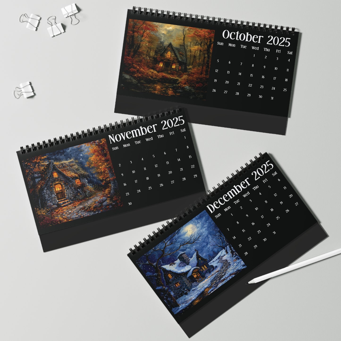 2025 Seasons of Cottages Desk Calendar