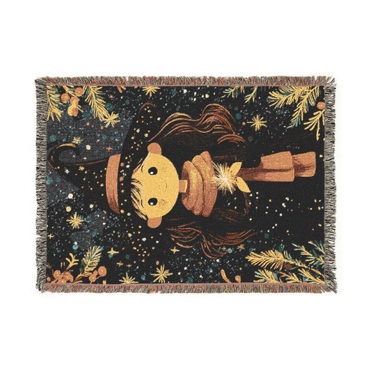Yule Witch Woven Blanket