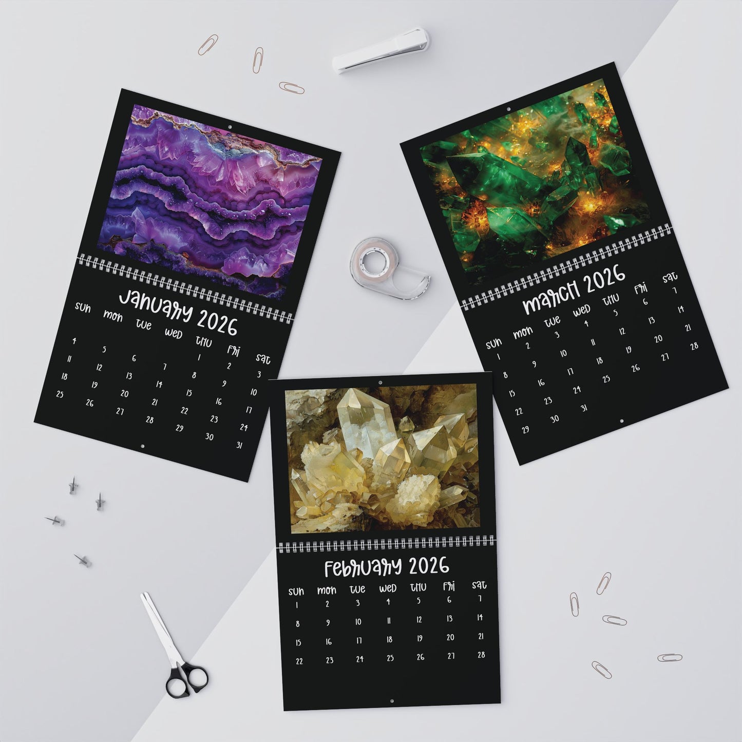 2026 Gemstone Wall Calendar