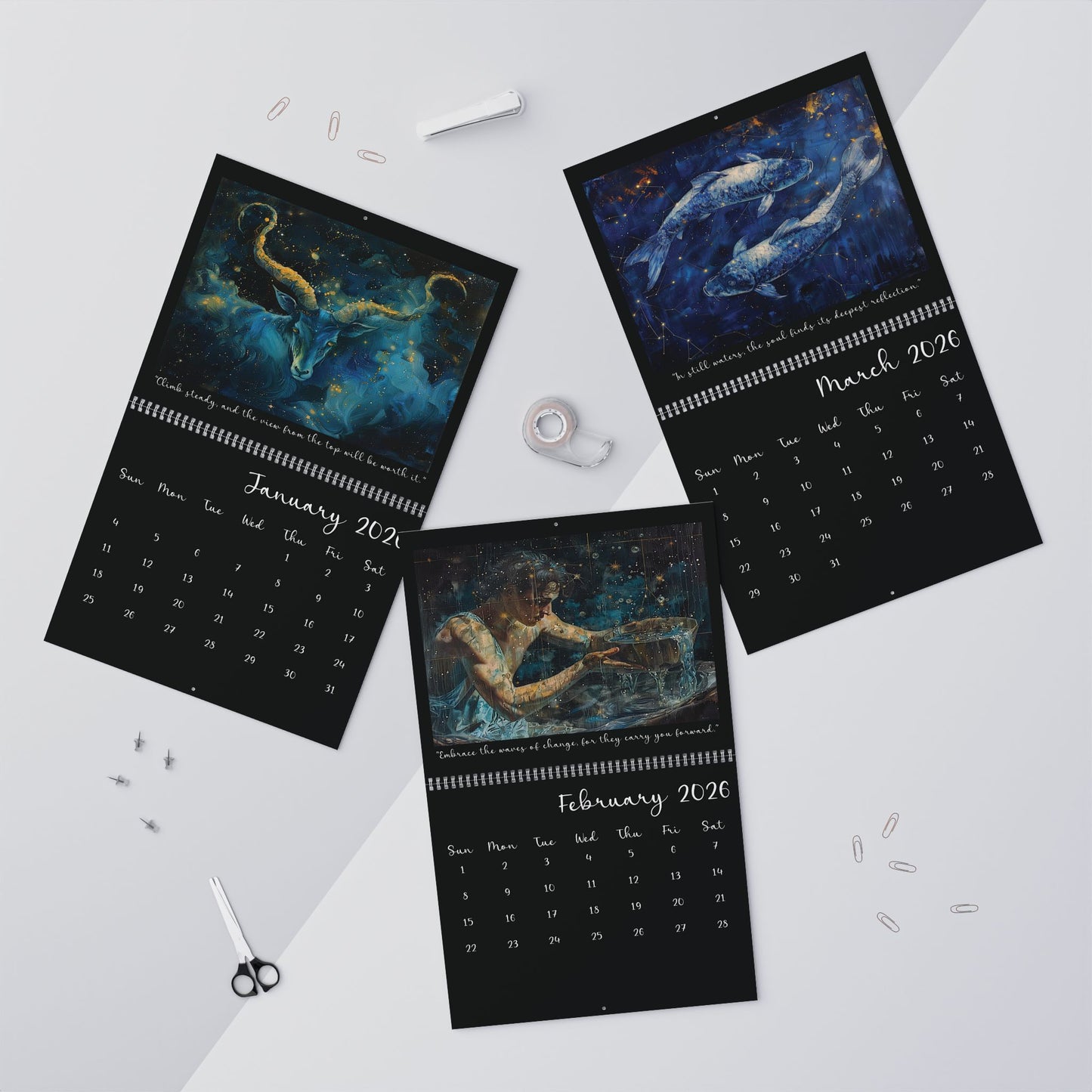 2026 Zodiac Wall Calendar