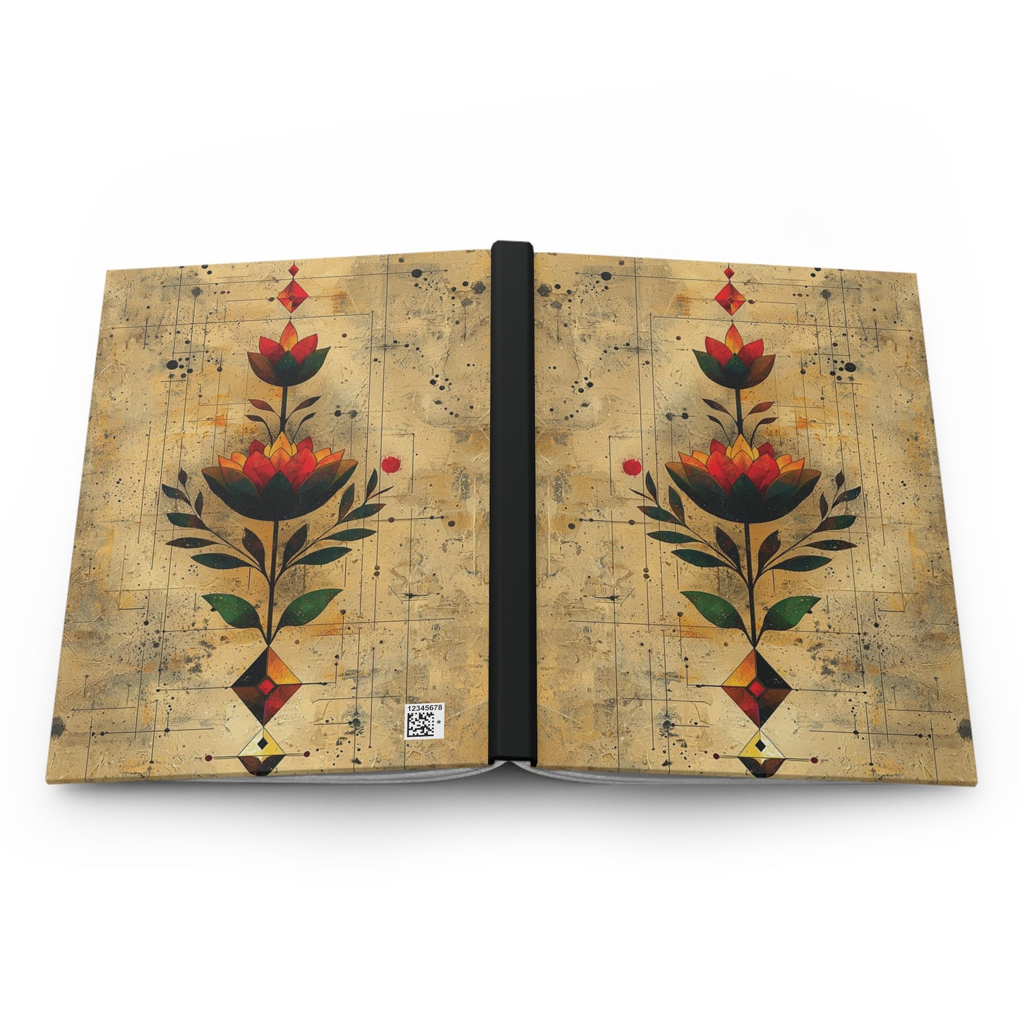 Geometric Flower Hardcover Journal