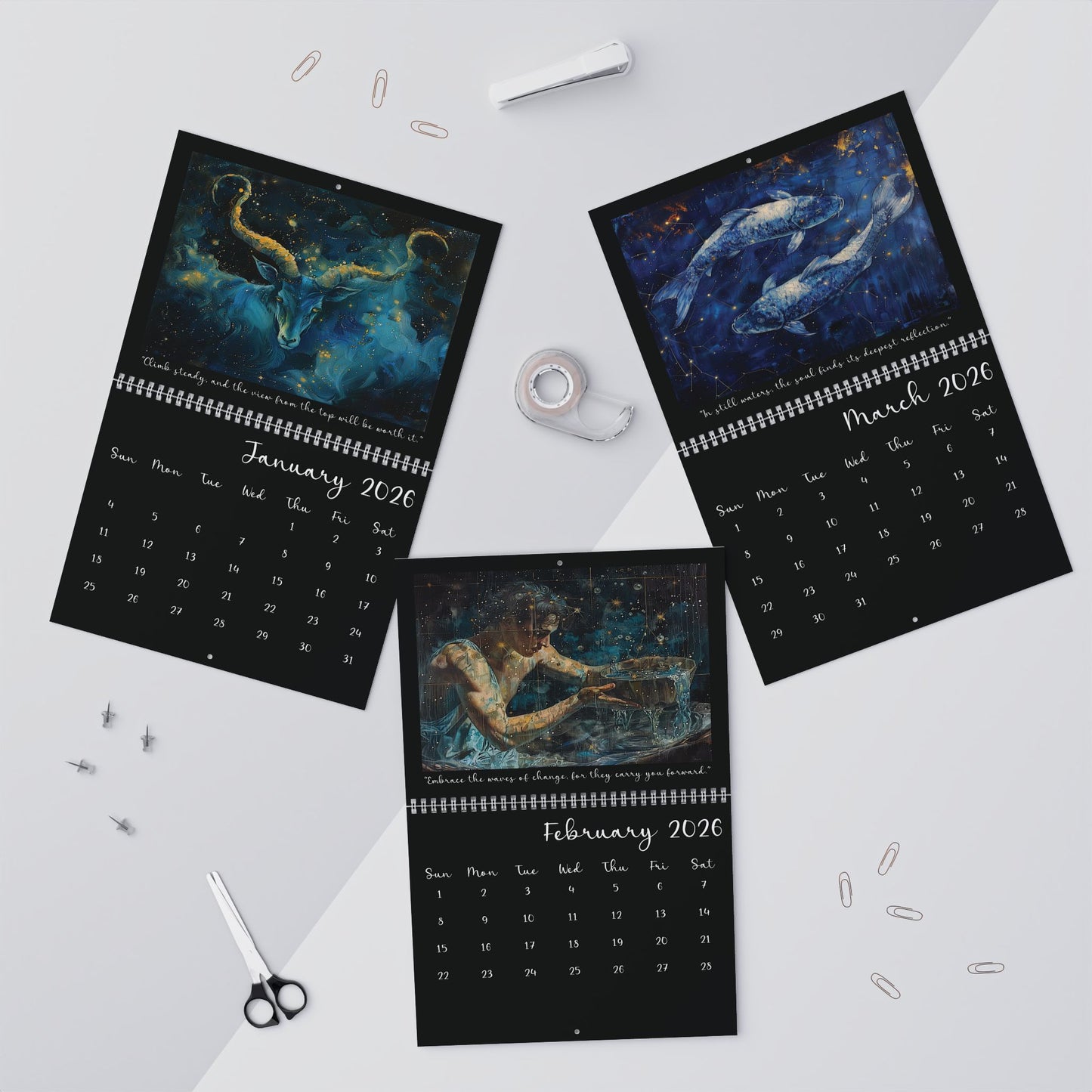 2026 Zodiac Wall Calendar