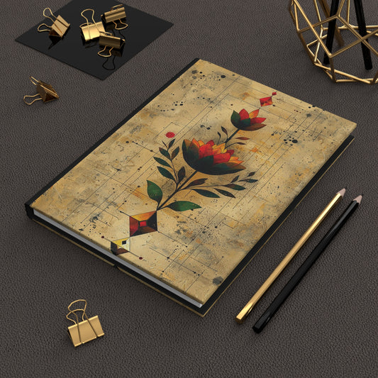 Geometric Flower Hardcover Journal