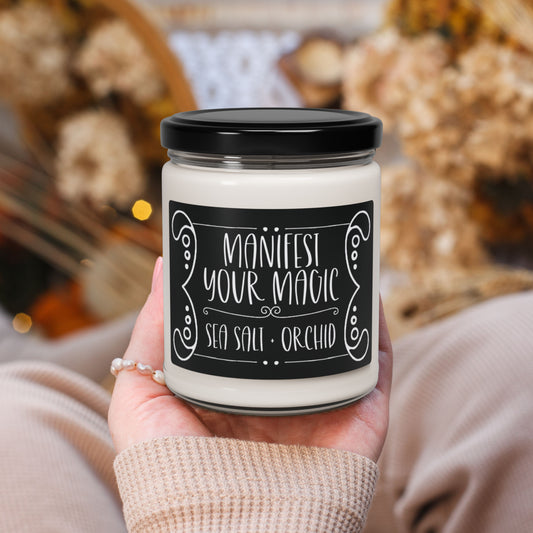 Witchy Candle "Manifest your magic" Scented and Unscented Options 9oz Soy Wax