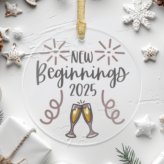 2025 New Year's Clear Acrylic Ornament New Beginnings