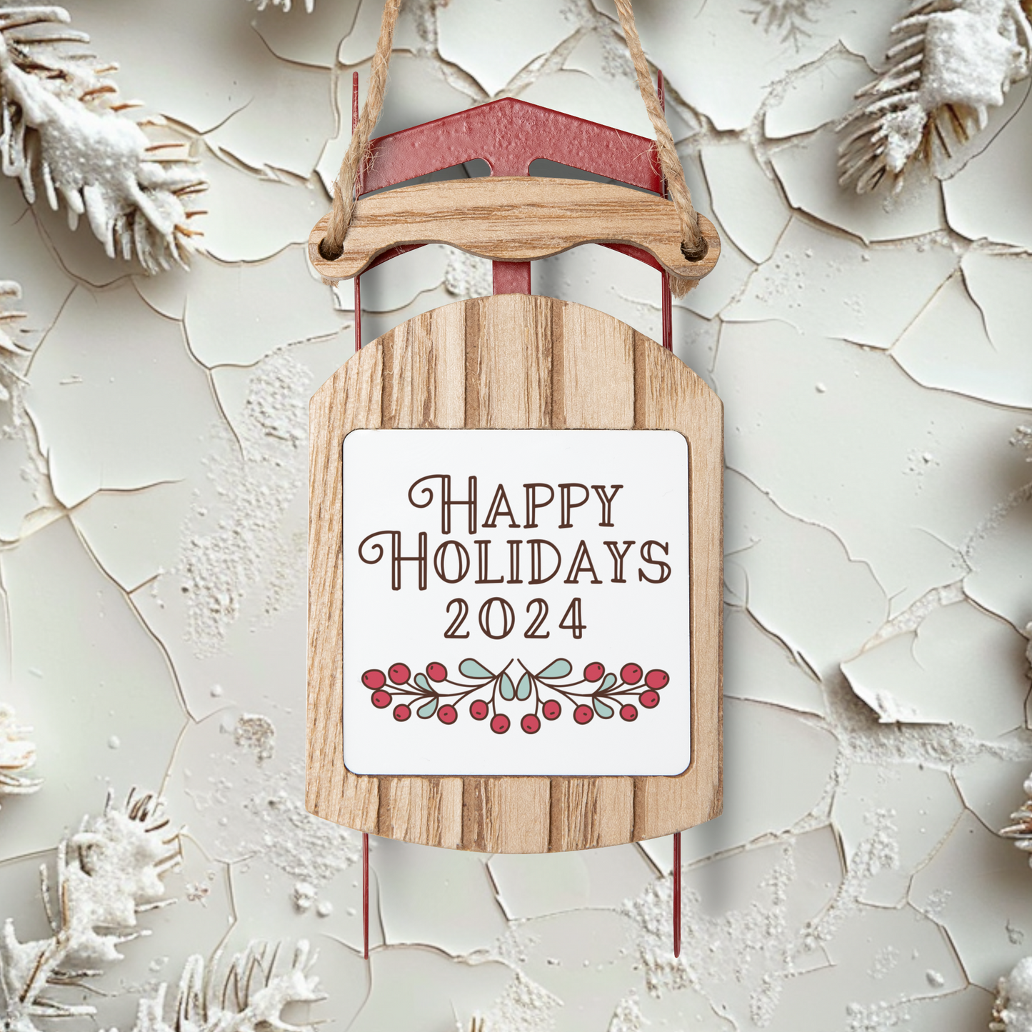 2024 Happy Holidays Sled Ornament