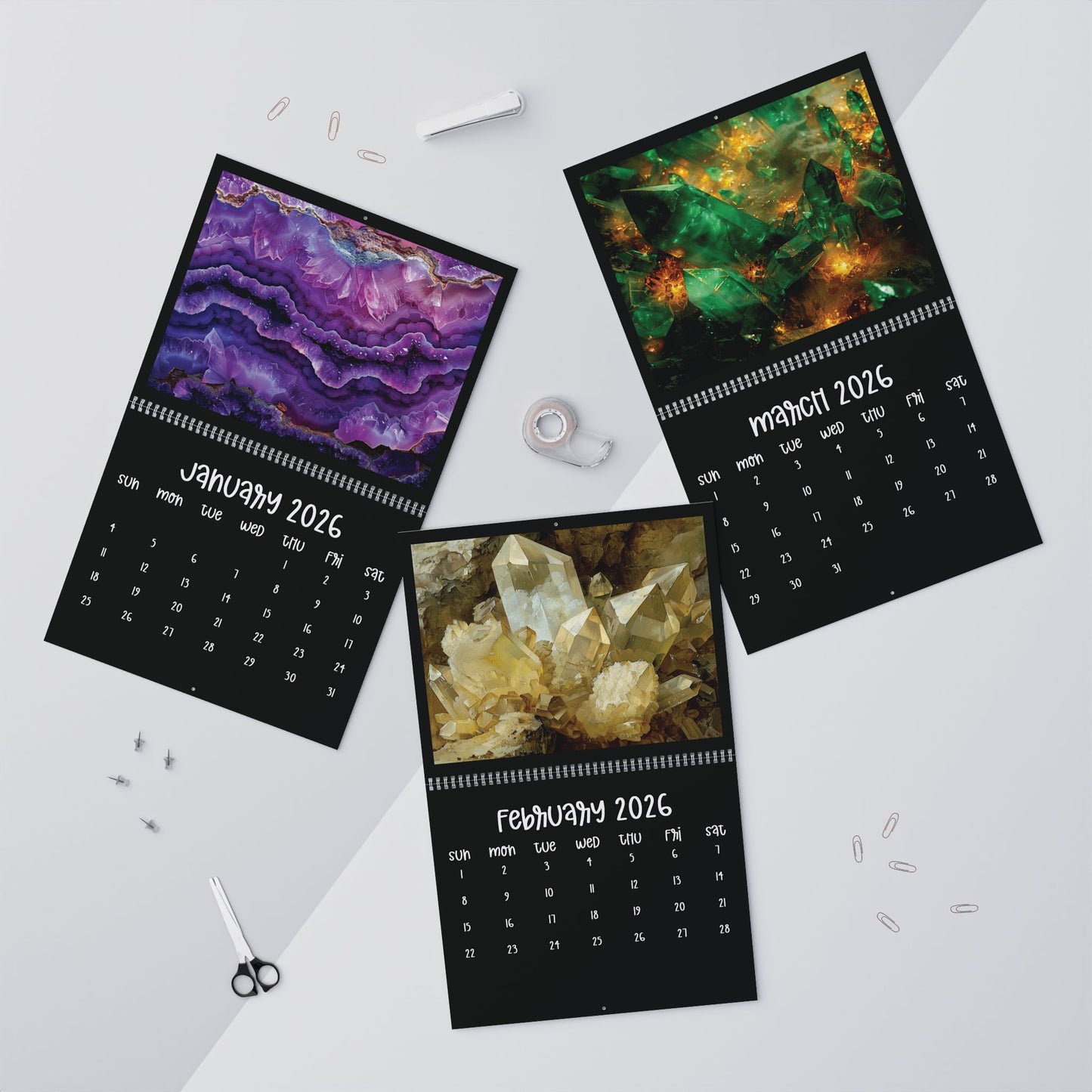 2026 Gemstone Wall Calendar