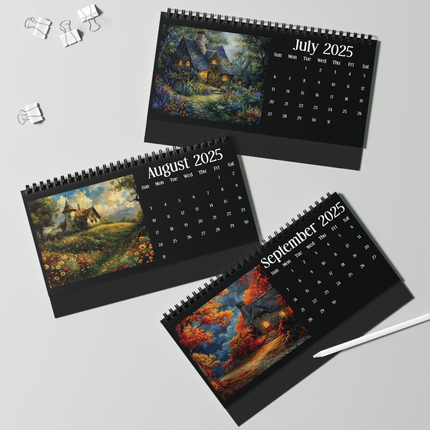 2025 Seasons of Cottages Desk Calendar