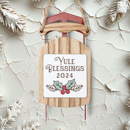 2024 Yules Blessings Sled Ornament