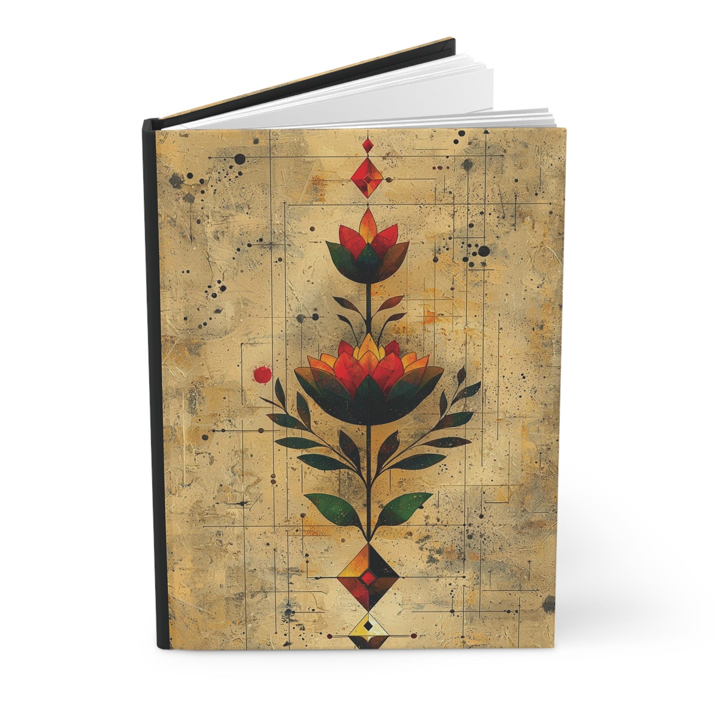 Geometric Flower Hardcover Journal