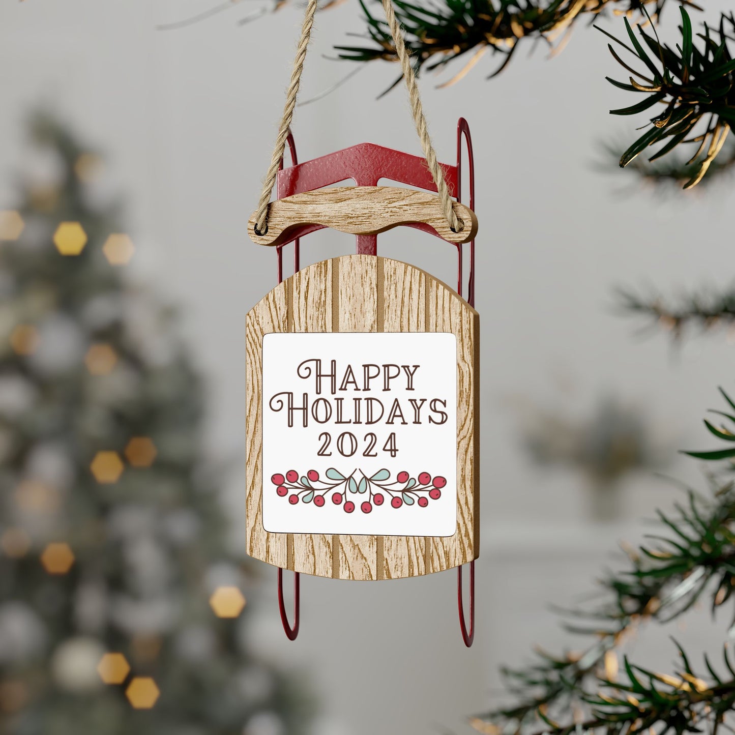 2024 Happy Holidays Sled Ornament