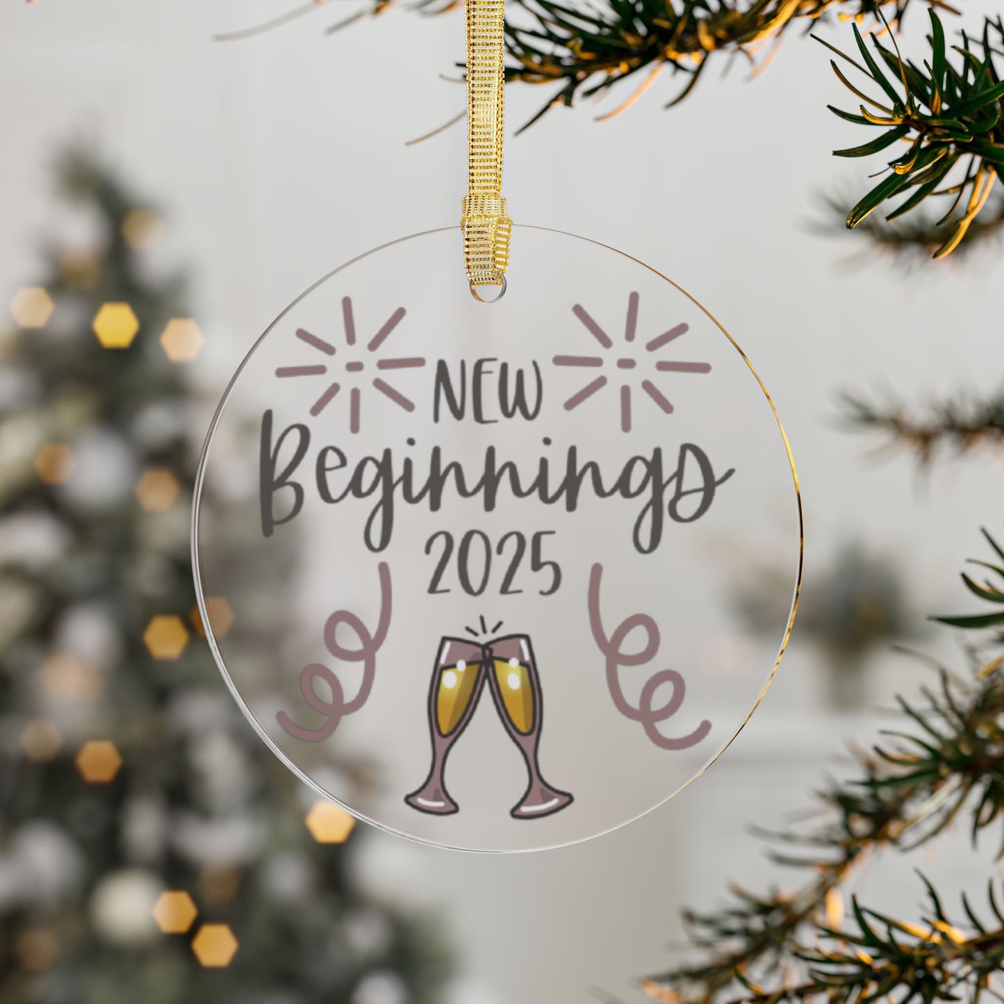 2025 New Year's Clear Acrylic Ornament New Beginnings