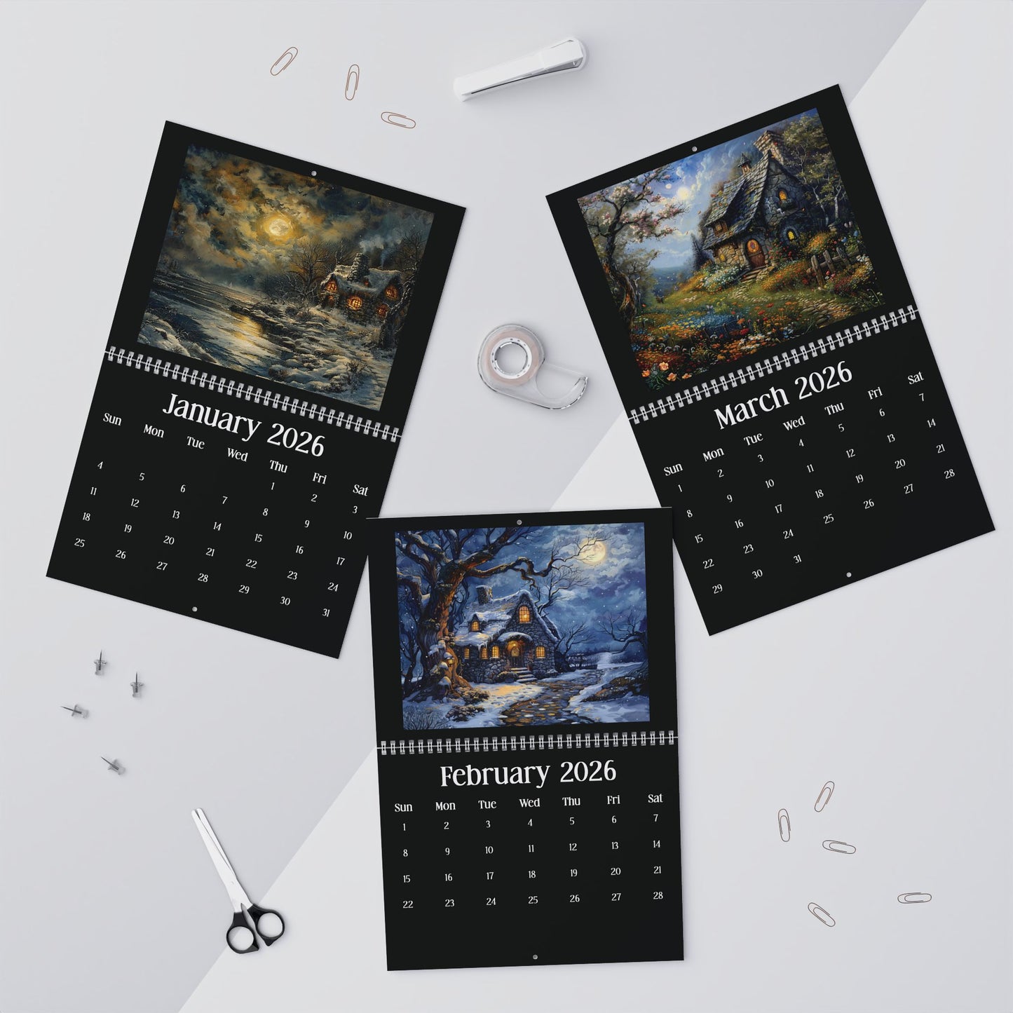 2026 Seasons of Cottages Wall Calendar