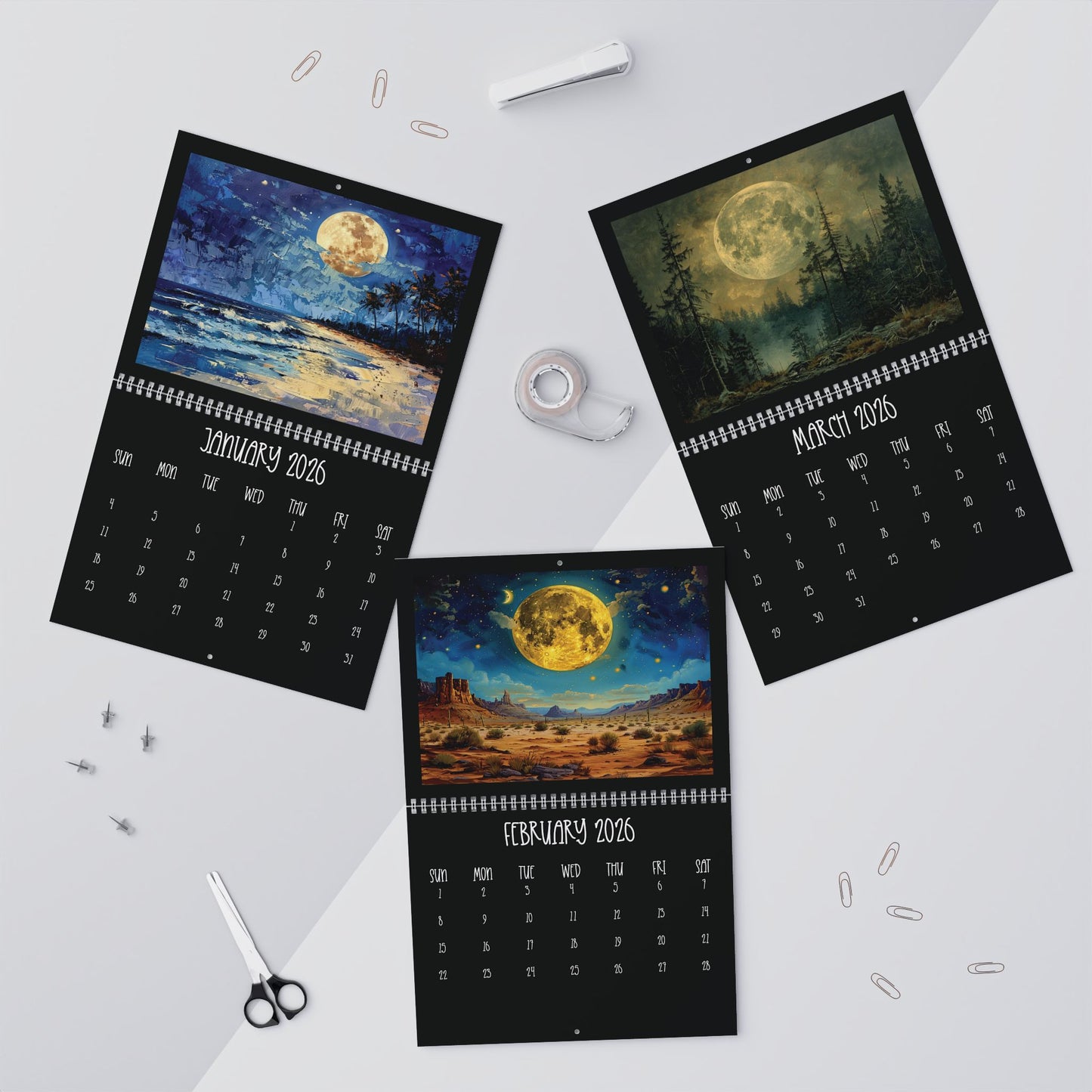 2026 Full Moon Wall Calendar