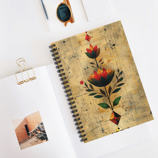 Geometric Flower Spiralbound Notebook
