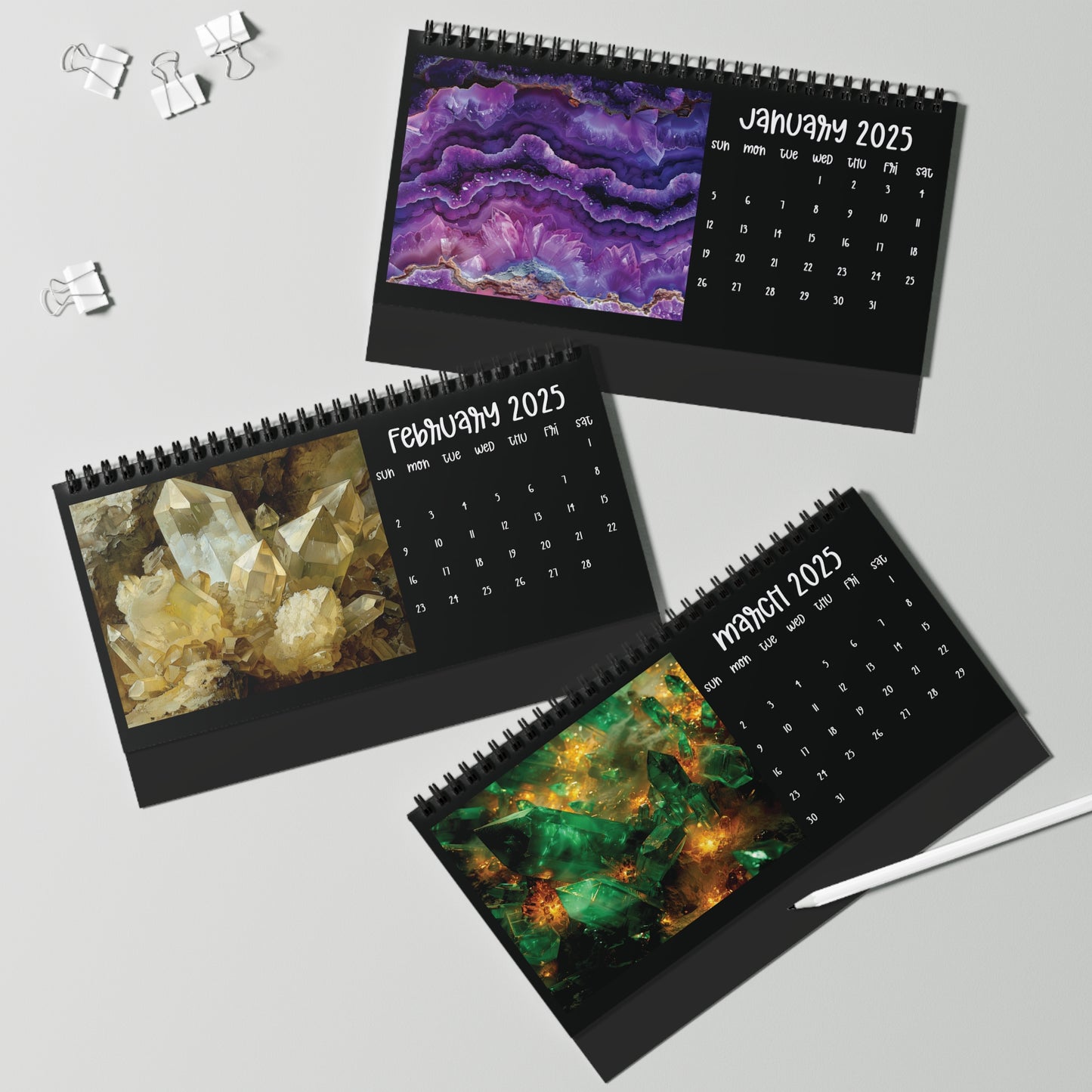 2025 Gemstone Crystal Desk Calendar