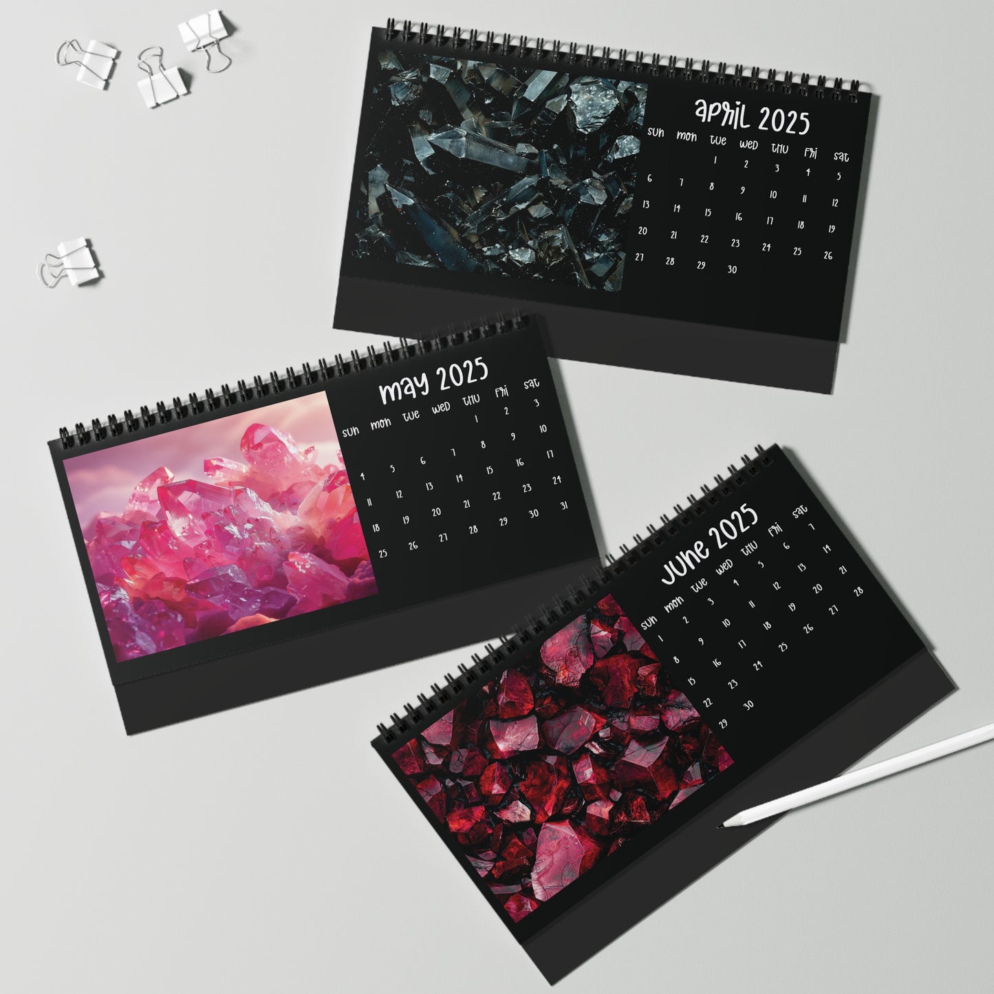 2025 Gemstone Crystal Desk Calendar