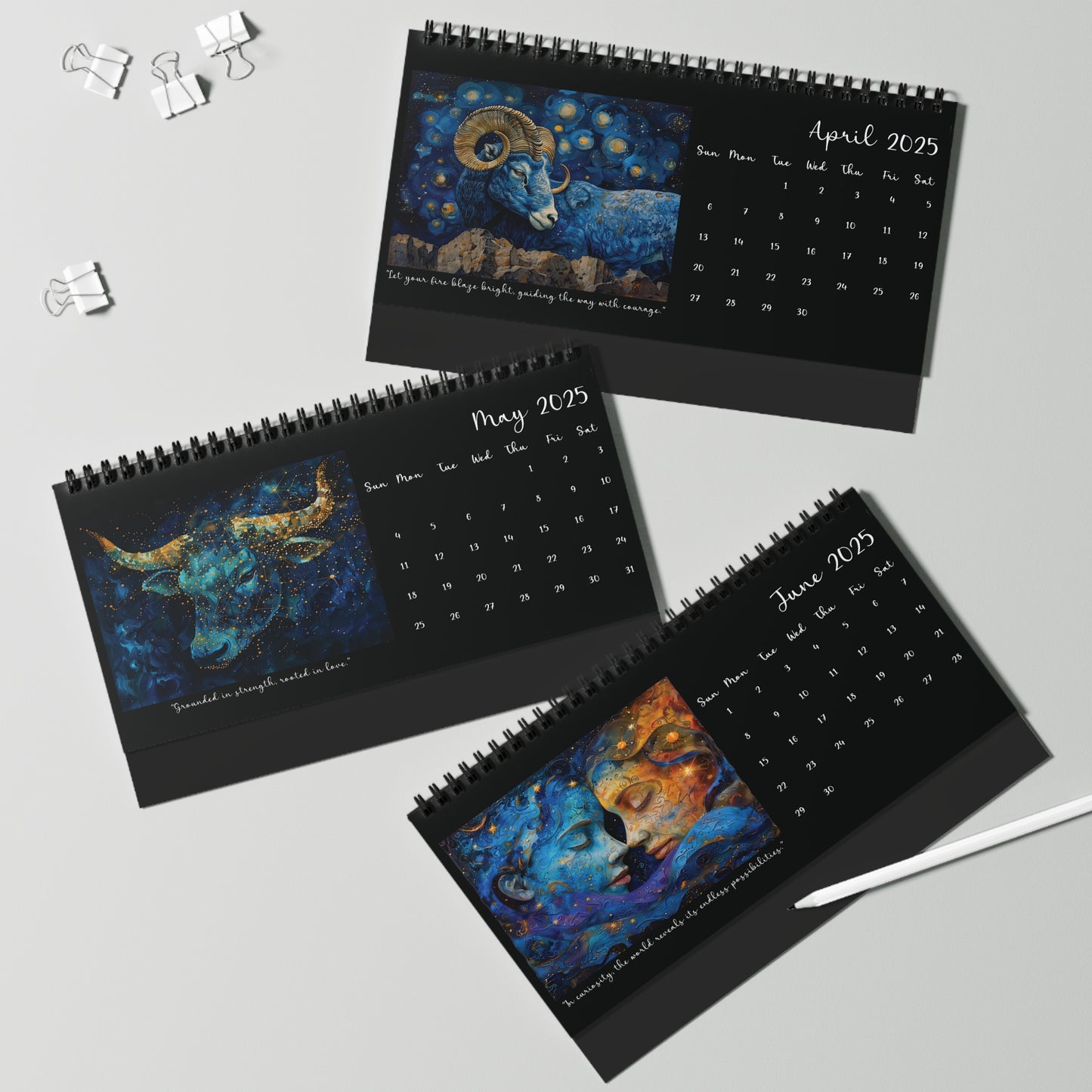 2025 Zodiac Desk Calendar