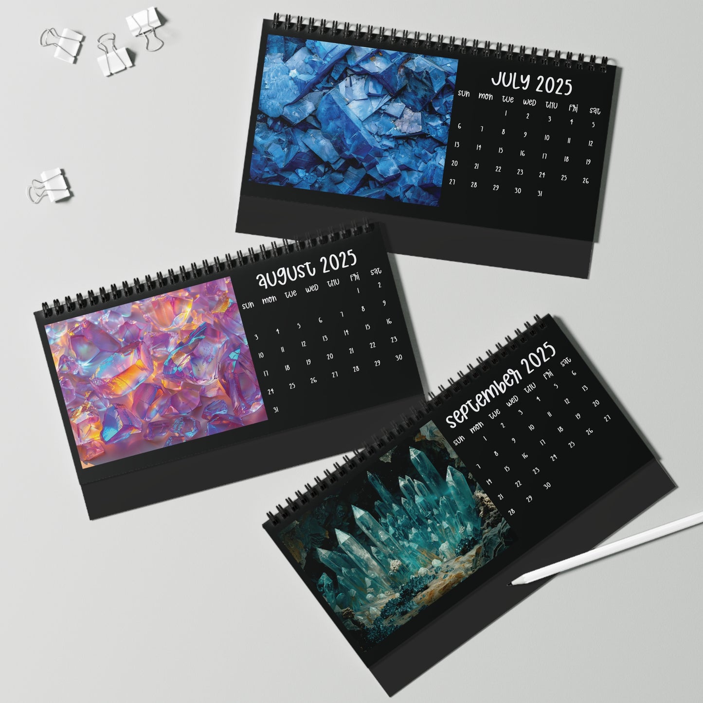 2025 Gemstone Crystal Desk Calendar