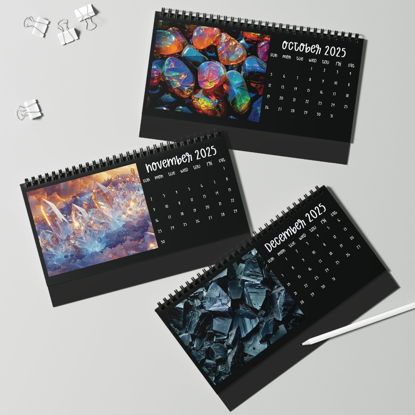 2025 Gemstone Crystal Desk Calendar