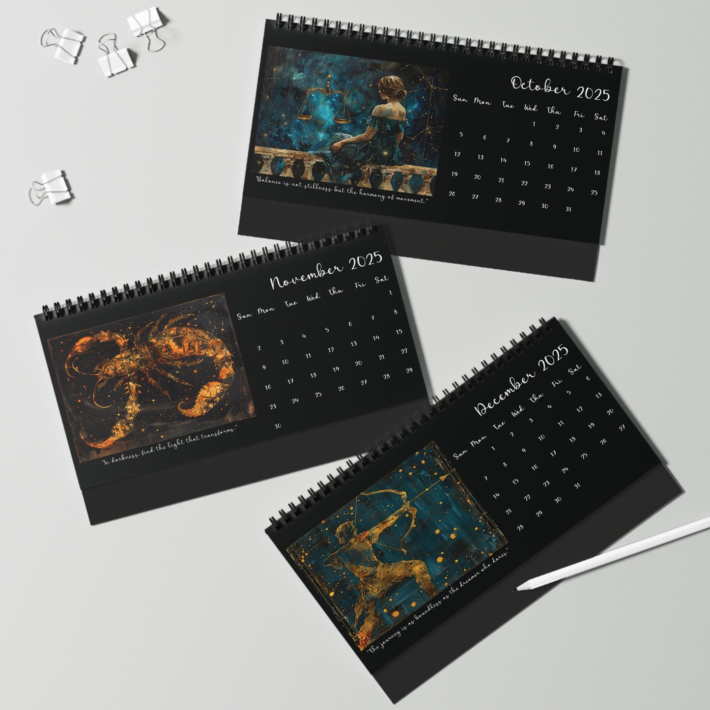 2025 Zodiac Desk Calendar