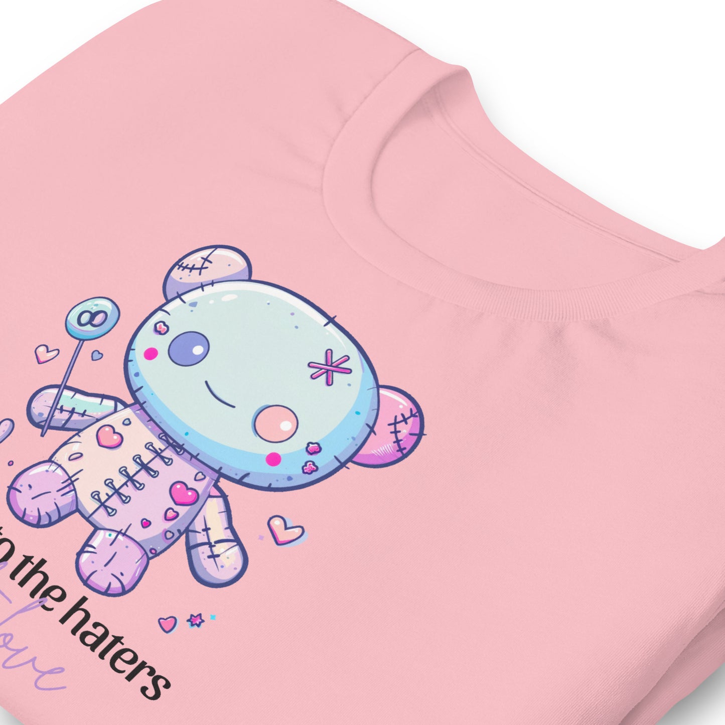 Voodoo Doll Quote: "Stick it to the haters with love" Unisex t-shirt