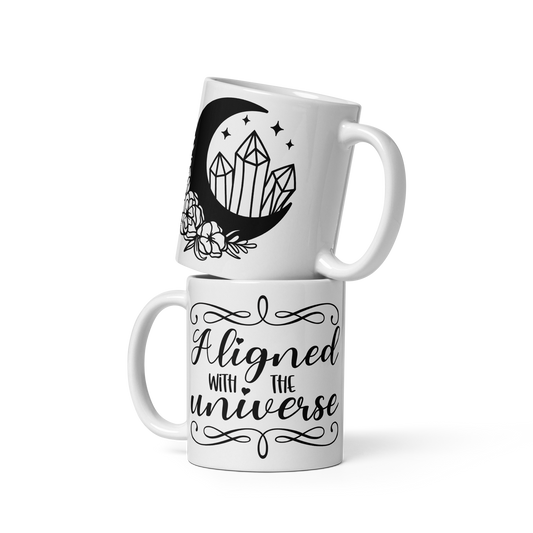 Mystical Moon Mug "Aligned with the Universe"